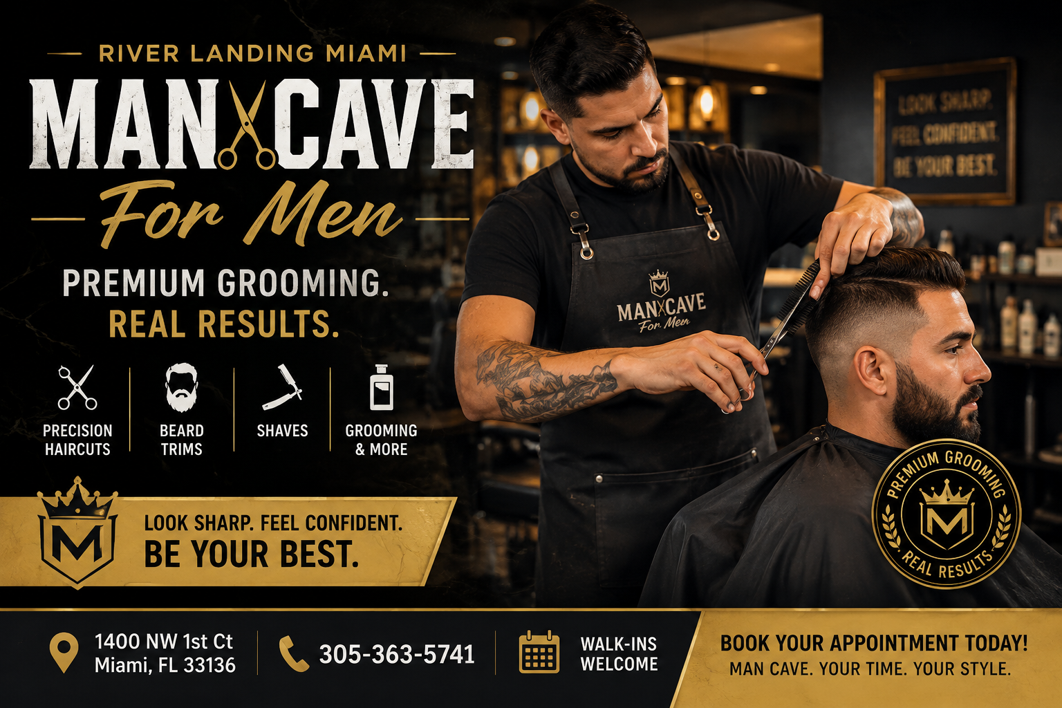 Experience Premium Grooming at ManCave For Men in River Landing Miami